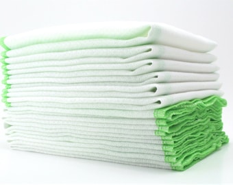 Paperless Paper Towels with Spring Green Stitching - 11 1/2" x 11 1/2" - Single Ply