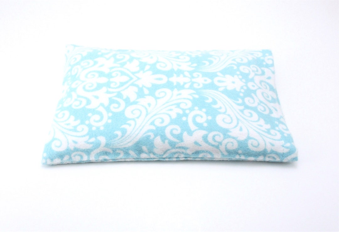 Microwavable Heat Pack Soothing Rice Filled Heat Pad Aqua Damask