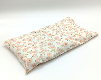 Pack chauffant floral pêche : thérapie au riz au micro-ondes pour les épaules et les genoux