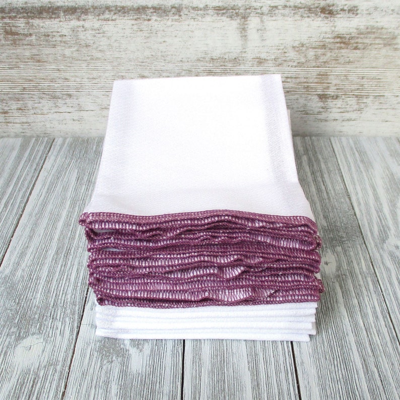 Plum Purple Paperless Towels Reusable Birdseye Cotton Napkins image 3