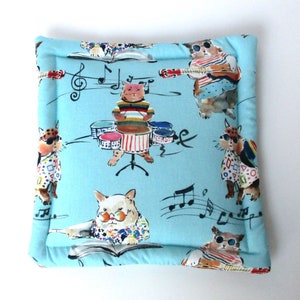 Catnip Cat Mat, Groovy Cats Print, Small Cat Pillow