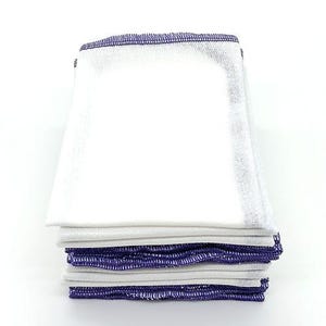 Cotton Paperless Towels, 12 Purple Bordered Reusable Napkins bild 2