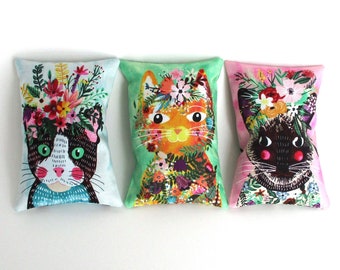 Lavender Sachet Set for Cat Lovers - Set of 3 - 5.5 by 3.5 inches