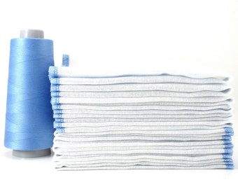 Sky Blue Paperless Towels - Birdseye Cotton Paper Towel Substitutes - 11 1/2 inches by 11 1/2 inches