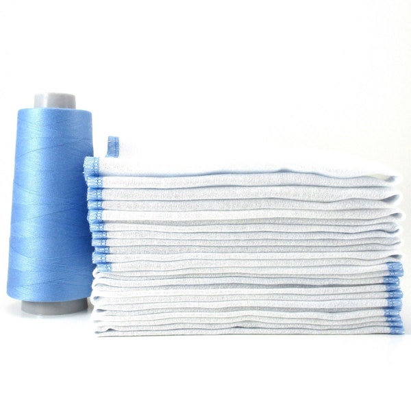 Sky Blue Paperless Towels - Birdseye Cotton Paper Towel Substitutes - 11 1/2 inches by 11 1/2 inches