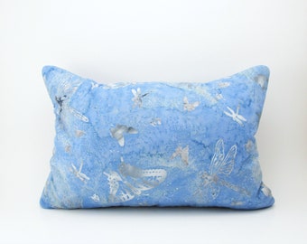 Dragonfly Lavender Buckwheat Pillow with Butterflies - 12" X 8 1/2"