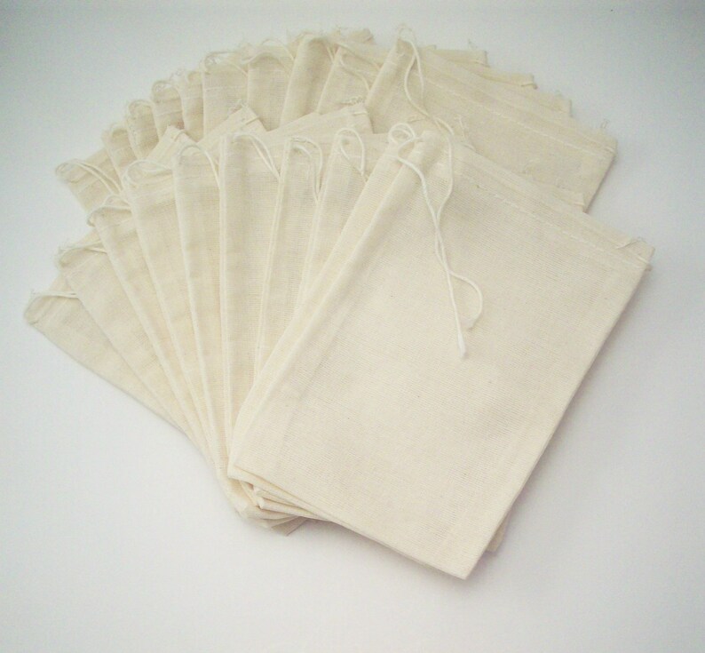 20 pack of Eco Friendly Reusable Gift Packaging 4x6 Muslin Bags