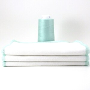 Mint Green Cotton Reusable Paperless Towels, Set of 18 (7.5" x 7.5")