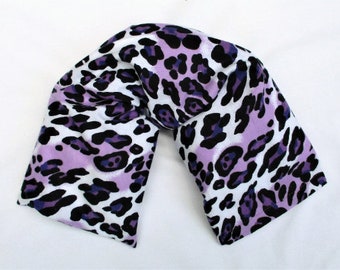 Microwavable Heat Pack with Purple Wild Cat Print - 18 1/2x 5 3/4 inches