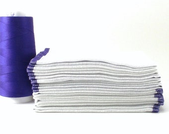 Birdseye Cotton Paperless Towels: Set of 12 Purple-Bordered Eco-Friendly Reusable Towels - 11 1/2 inch by 11 1/2 inch