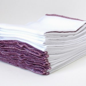 Plum Purple Paperless Towels Reusable Birdseye Cotton Napkins image 6