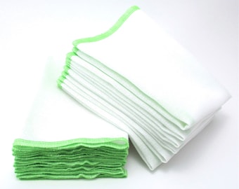 Paperless Paper Towels with Spring Green Stitching, 11 1/2" x 11 1/2", Single Ply