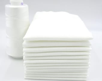 All White Paperless Towels - Birdseye Cotton Bakers Dozen of Reusable Napkins