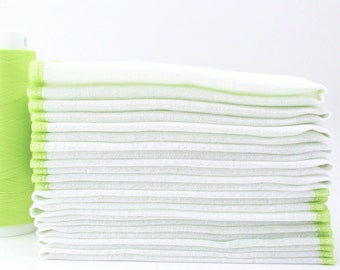 Apple Green Paperless Paper Towels - Chartreuse Bordered Reusable Napkins - 11 1/2" x 11 1/2"