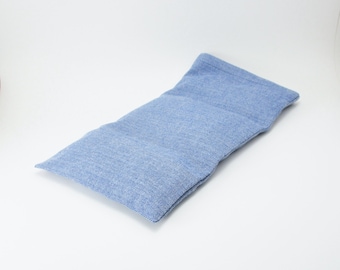 Hot or Cold Pack - Blue Herringbone Flannel Removable Washable Cover - 12" x 7" - Md