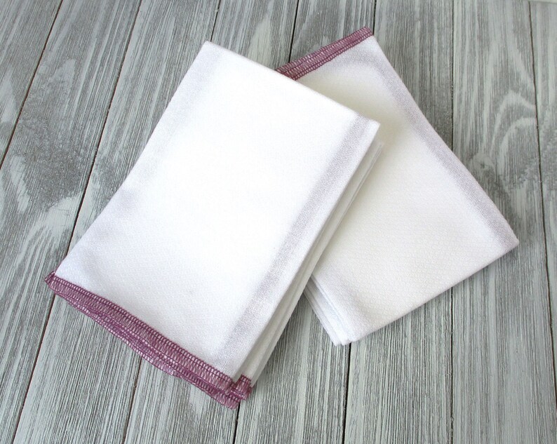 Plum Purple Paperless Towels Reusable Birdseye Cotton Napkins image 4