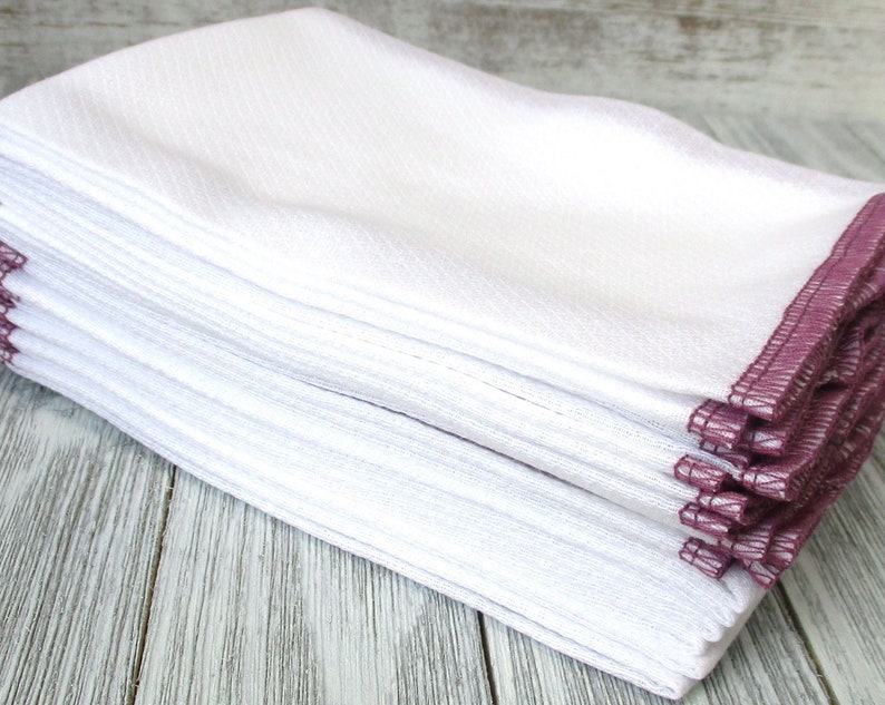 Plum Purple Paperless Towels Reusable Birdseye Cotton Napkins image 2