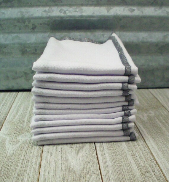 Birdseye Cotton Unpaper Towels Gray Bordered Reusable Etsy