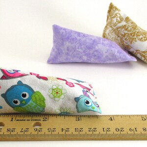 Small Catnip Filled Toys Set of 3 or 6 Multi Patterned Cat Toys Owl Damask and Mandala image 3