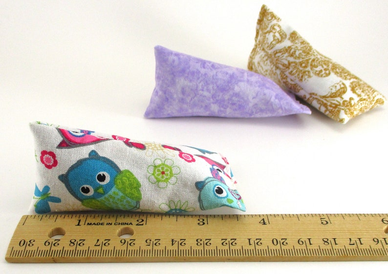 Small Catnip Filled Toys Set of 3 or 6 Multi Patterned Cat Toys Owl Damask and Mandala image 3