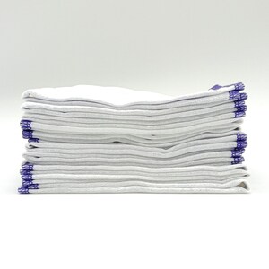 Cotton Paperless Towels, 12 Purple Bordered Reusable Napkins bild 5