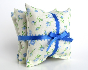 Lavender Sachets -  Blue and Yellow Rose Print