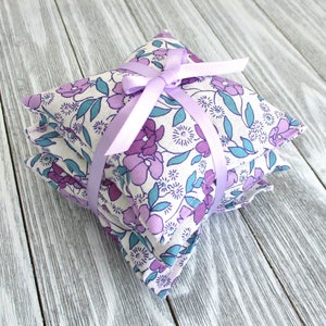 French Lavender Sachets: Floral Cotton, Relaxing Aromatherapy (Set of 3)