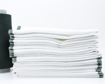 12 Eco-Friendly Paperless Towels for Everyday Use - Emerald Green Reusable Birdseye Cotton Napkins - 11 1/2" x 11 1/2"