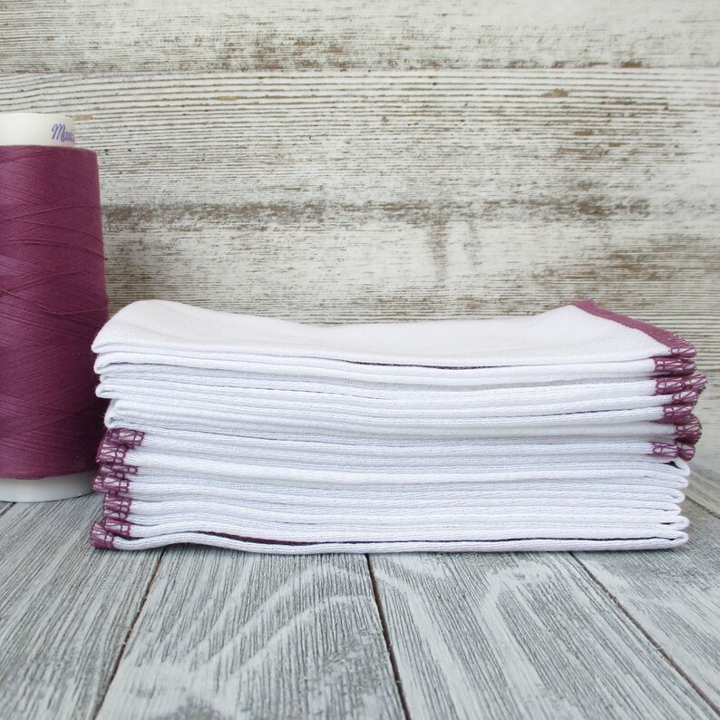 Plum Purple Paperless Towels Reusable Birdseye Cotton Napkins image 1