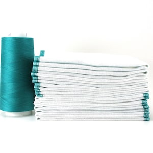 Teal Bordered Paperless Towels -  Reusable Kitchen Towels