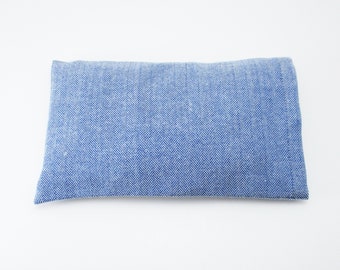 Blue Rice Bag Heating Pad with Removable Washable Cover - 7x 4 1/2 inches