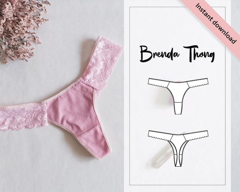 Brenda Thong PDF Sewing Pattern, Sexy Lace Waistband Thong Printable ...