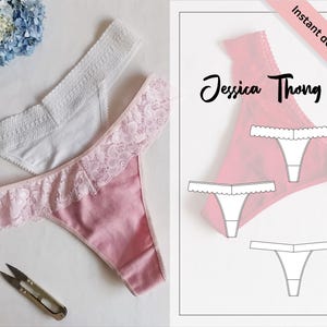 Jessica Thong PDF Symönster, Sexiga Spetstrosor, Nybörjarunderkläder Mönster