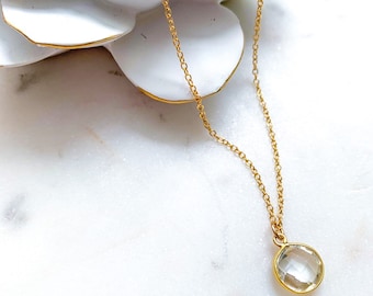 simple gold necklace labradorite gemstone turquoise sapphire necklace Oval gemstone necklace layering necklace sapphire birthstone
