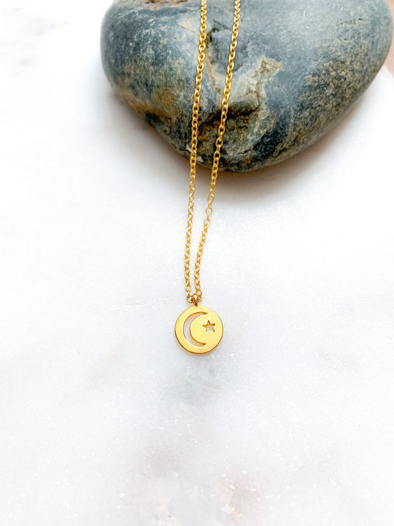moon necklace Moon necklace,necklace with moon and stars Moon and Stars Necklace star jewelry,necklace for her celestial necklace