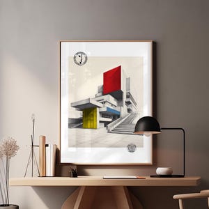 Plakat architektoniczny Bauhaus Mid Century Modern