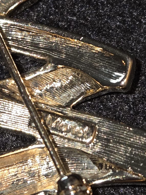 Monet Christmas Scribble Abstract Tree Brooch - image 4