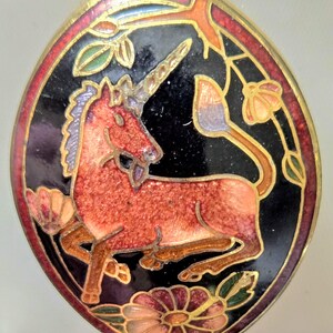 Vintage Cloisonne Unicorn Pendant