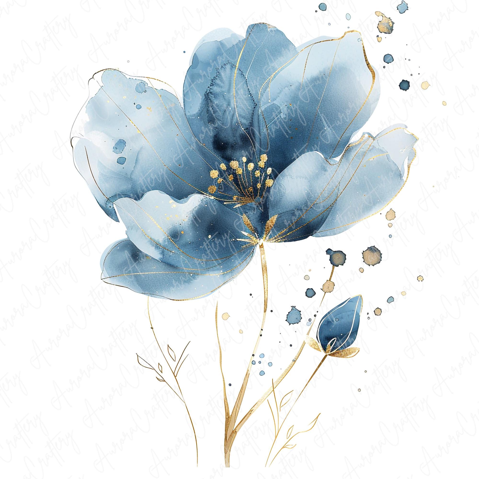 Tableau Toile XXL Muralo - Peinture Aquarelle Feuilles Et Fleurs - Décoration Murale Moderne