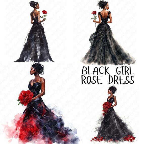 elegant dress clipart Back view, Red dress, Elegant woman, Fashion girl clipart, Fashion ill –  Queen's Clipart Gallery main image 1