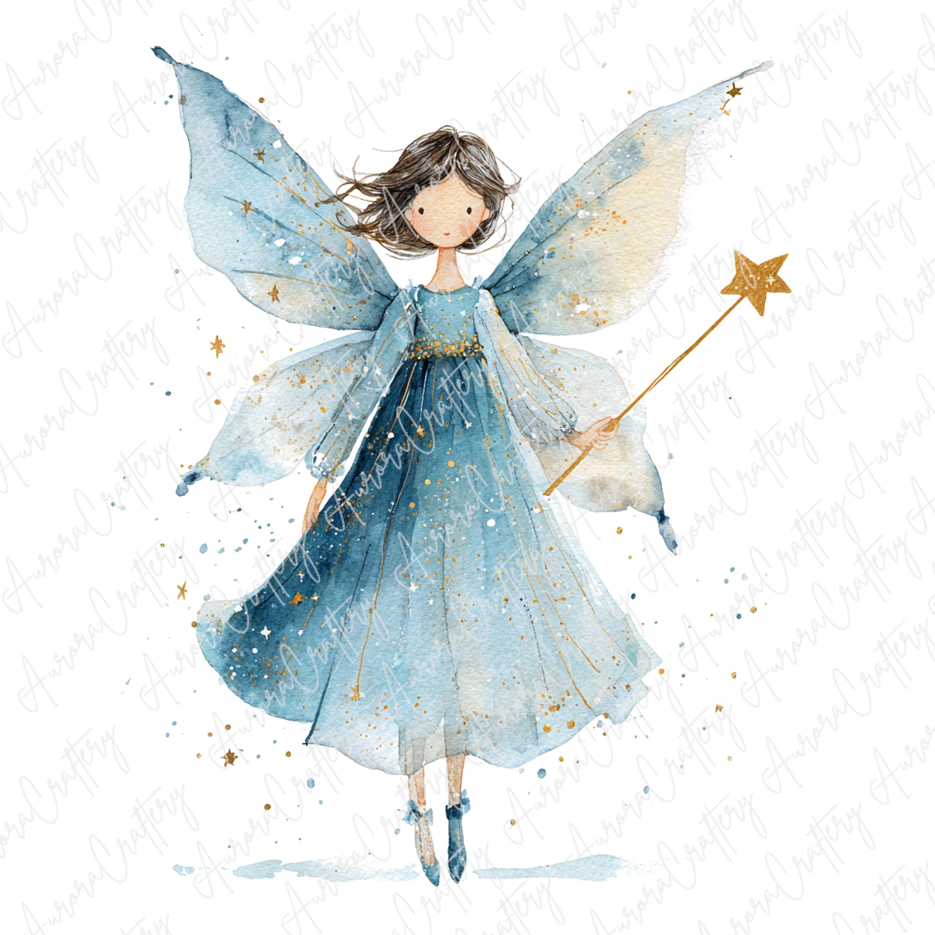 6 Watercolor Fairy Clipart, Whimsical Fairies With Wings and Magic ...
