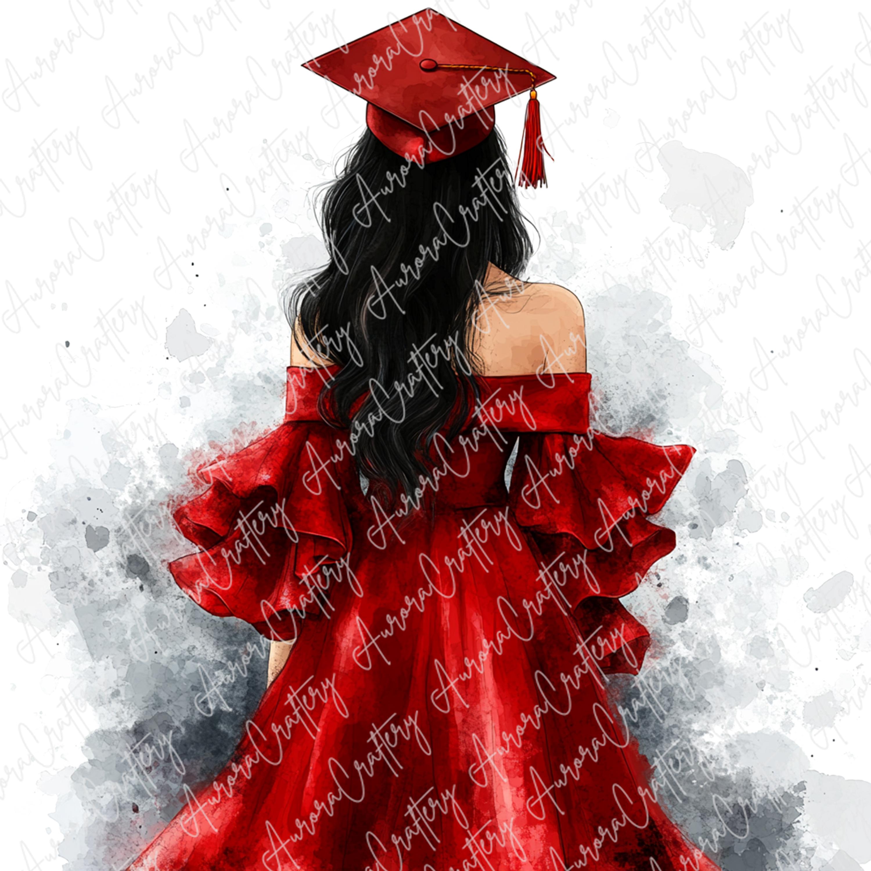 8 Girls in Red Graduation Dresses Clipart, Elegant Girl in Gown With Cap,  Graduation Ceremony Clipart for Paper Crafts, High Quality JPG - Etsy