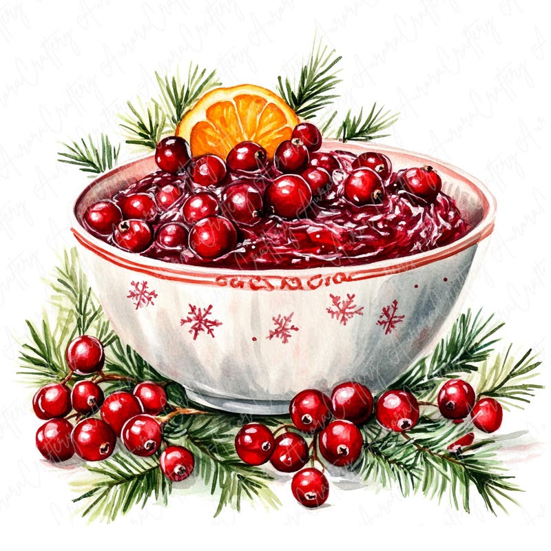 Cranberry Sauce Clipart - Etsy