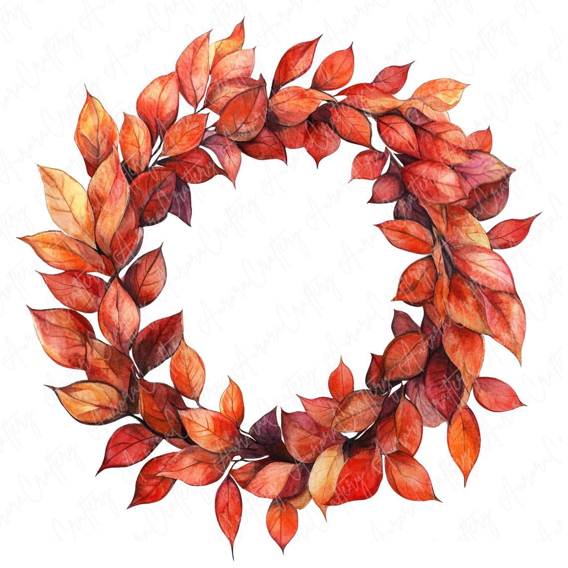 9 Watercolor Autumn Leaf Wreath Clipart, Fall Wreaths Clipart ...