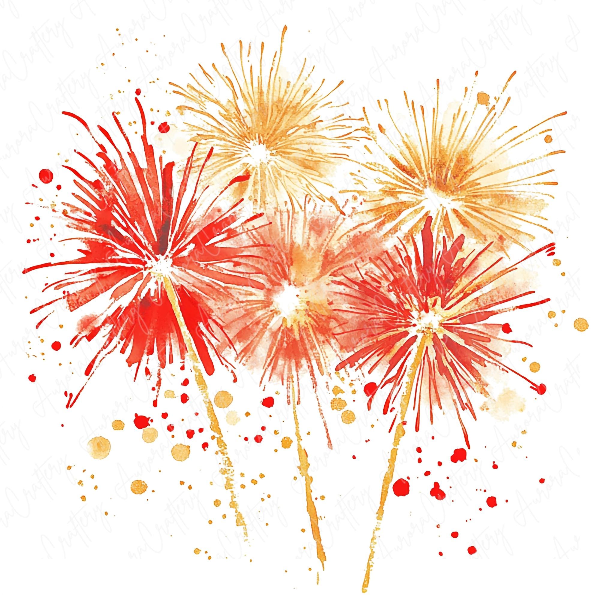 Gold Firework Clipart - Etsy, image size:2000x2000