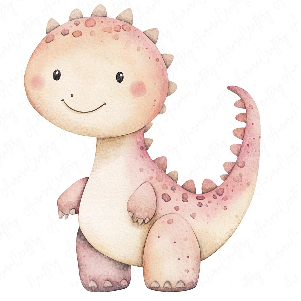 9 Watercolor Baby Dinosaur Clipart Cute Dinosaurs Nursery Decor in Blue ...