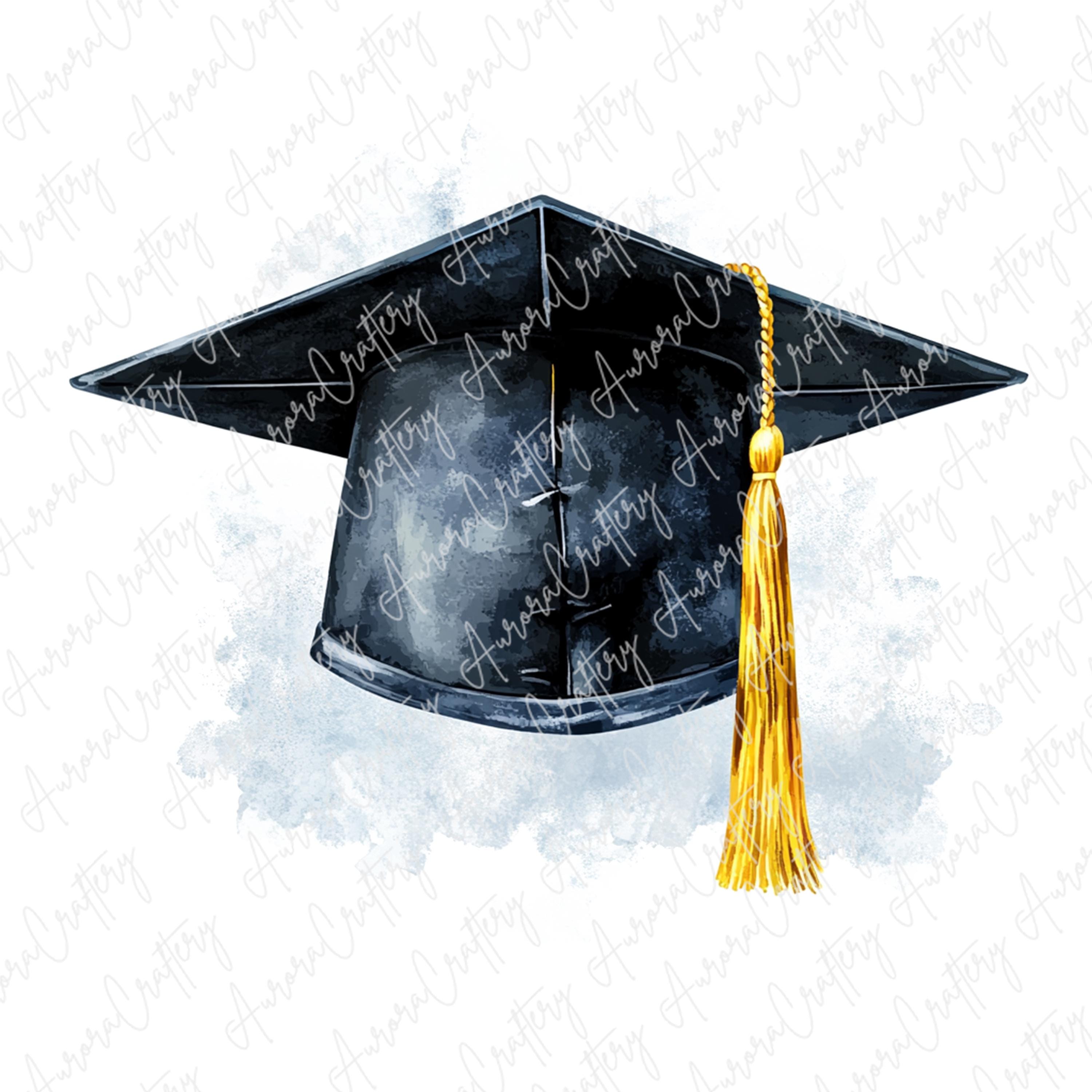 5 Watercolor Graduation Cap Clipart, Graduation Hat Clipart, Graduation ...