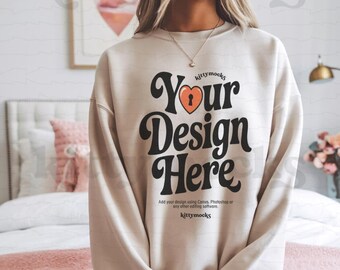 Jerzees 562MR Sandstein Mockup, 562MR Boho ästhetik Mockup, Jerzees Sweatshirt Mockup, trendiges Jerzees Minimalist Mockup, 562MR Mockup