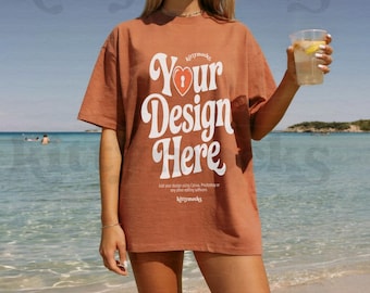 Comfort Colors 1717 Yam Shirt Mockup | CC 1717 Yamswurzel T-Shirt Mock-up | CC1717 Übergroßes T-Shirt Mockup | Comfort Color 1717 Yam Minimalist Mockup