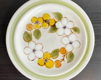 Vintage Stoneware Side Plate - Circa 1960-1970s - Vintage Boho Floral Flowers Midland Stoneware - Japan Olympia